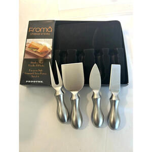 Prodyne Stainless Steel Gourmet Cheese Knives Set of 4 European Style NEW in Box